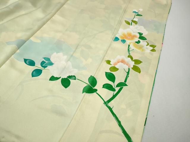 平和屋着物●豪華振袖　駒刺繍　枝花文　暈し染め　金彩　正絹　逸品　CABJ6488ut