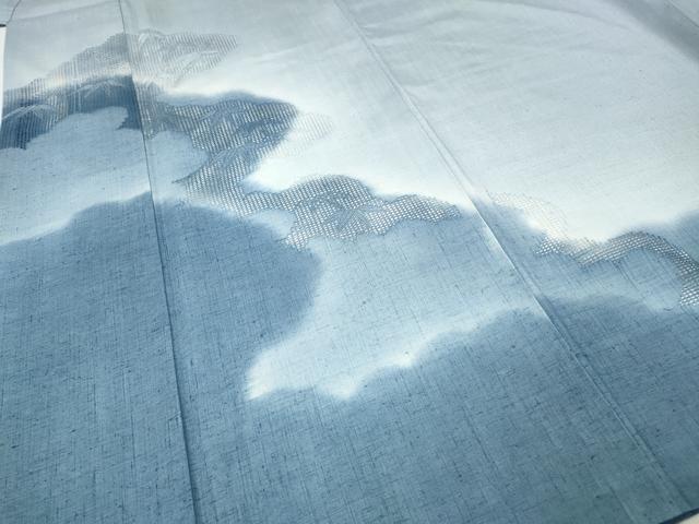 平和屋着物●中国三大刺繍　スワトウ刺繍　訪問着　紬地　雲重ね笹竹文　正絹　逸品　CABJ6489ut