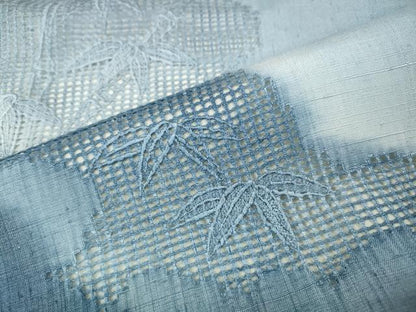 平和屋着物●中国三大刺繍　スワトウ刺繍　訪問着　紬地　雲重ね笹竹文　正絹　逸品　CABJ6489ut