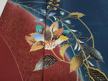 平和屋着物●染織作家　染織デザイナー　大島明　訪問着　更紗花文　暈し染め　金彩　正絹　逸品　未使用　CABJ6491ut