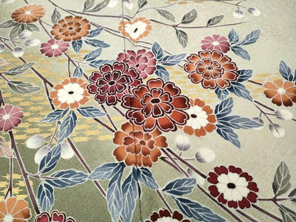 平和屋着物●訪問着　花筏　枝花文　暈し染め　金彩　正絹　逸品　CABJ6492ut
