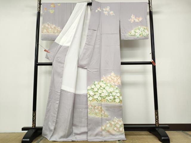 平和屋着物●訪問着　草花文　金彩　三越扱い　正絹　逸品　CABJ6493ut