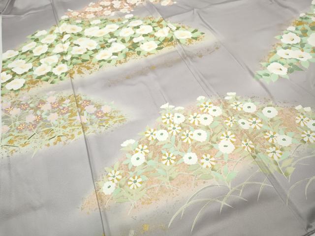 平和屋着物●訪問着　草花文　金彩　三越扱い　正絹　逸品　CABJ6493ut