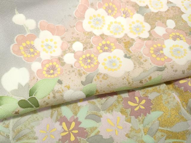 平和屋着物●訪問着　草花文　金彩　三越扱い　正絹　逸品　CABJ6493ut