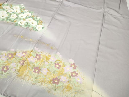 平和屋着物●訪問着　草花文　金彩　三越扱い　正絹　逸品　CABJ6493ut