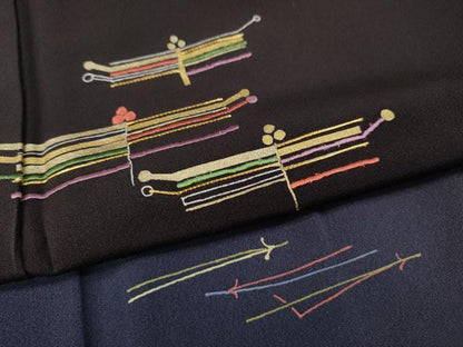 平和屋着物●訪問着　駒刺繍　吉祥花文　暈し染め　金彩　正絹　逸品　CABJ6496ut