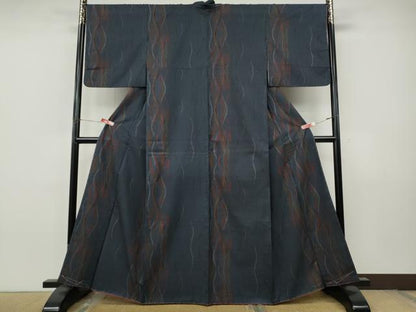 平和屋着物●本場大島紬　7マルキ　立涌文　正絹　逸品　未使用　CABJ6497ut
