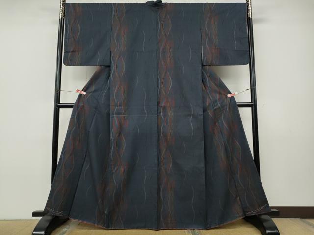 平和屋着物●本場大島紬　7マルキ　立涌文　正絹　逸品　未使用　CABJ6497ut