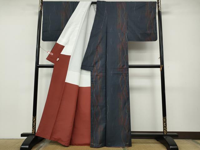 平和屋着物●本場大島紬　7マルキ　立涌文　正絹　逸品　未使用　CABJ6497ut