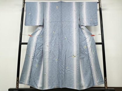 平和屋着物●伝統工芸作家　狩野嘉一郎　小紋　源氏香花文　暈し染め　正絹　逸品　未使用　CABJ6505ut