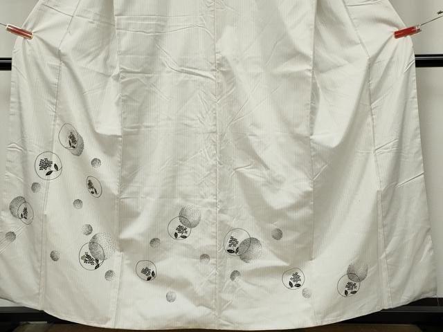 平和屋着物●訪問着　本場縞大島紬　花丸文　金彩　正絹　逸品　CABJ6508ut