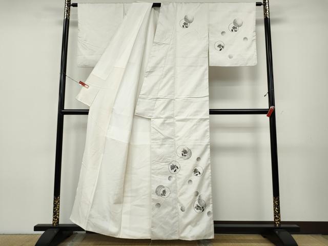 平和屋着物●訪問着　本場縞大島紬　花丸文　金彩　正絹　逸品　CABJ6508ut
