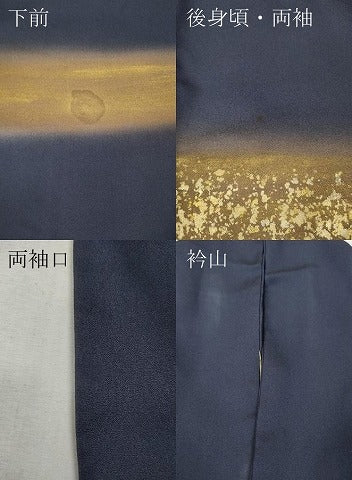 平和屋着物●訪問着　駒刺繍　色紙重ね風景草花文　暈し染め　金彩　正絹　逸品　CABJ6509ut