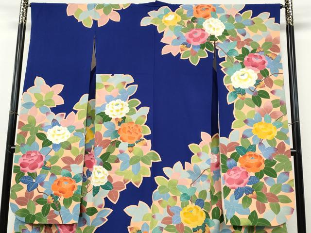 平和屋着物●豪華振袖　友禅　作家物　枝花文　正絹　逸品　CABJ6519ut