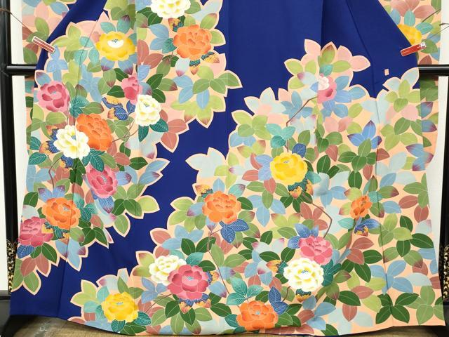 平和屋着物●豪華振袖　友禅　作家物　枝花文　正絹　逸品　CABJ6519ut