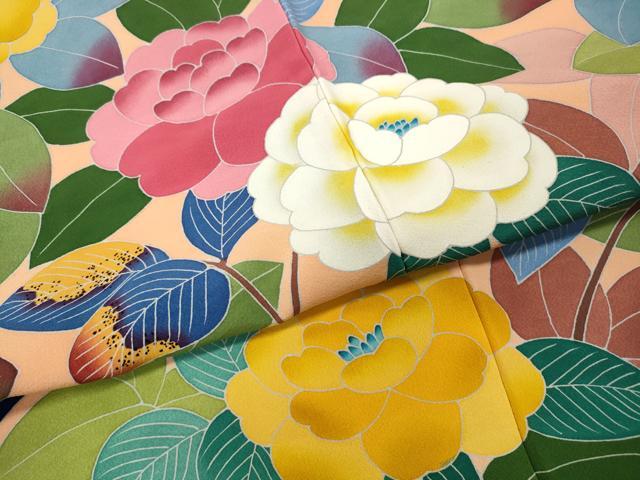 平和屋着物●豪華振袖　友禅　作家物　枝花文　正絹　逸品　CABJ6519ut