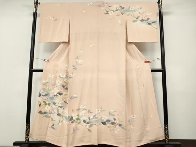 平和屋着物●訪問着　友禅　作家物　枝花文　暈し染め　正絹　逸品　CABJ6520ut