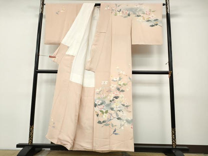 平和屋着物●訪問着　友禅　作家物　枝花文　暈し染め　正絹　逸品　CABJ6520ut