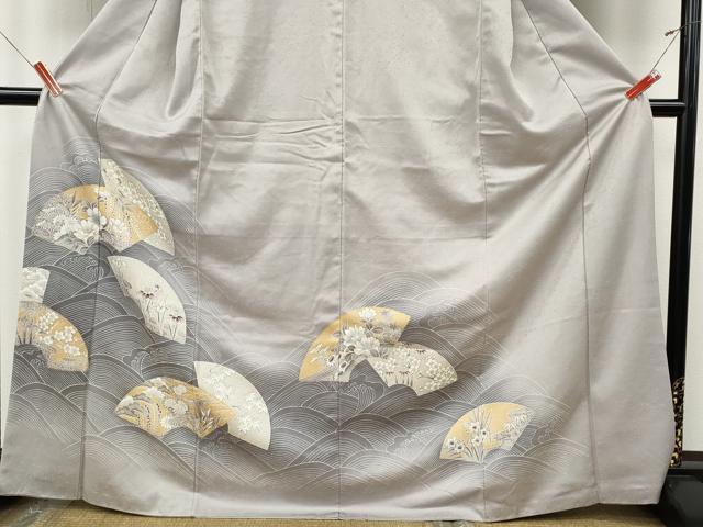 平和屋着物●豪華色留袖　立波地紙花文　暈し染め　金彩　正絹　逸品　CABJ6521ut