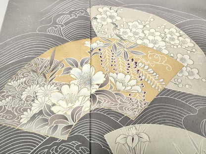 平和屋着物●豪華色留袖　立波地紙花文　暈し染め　金彩　正絹　逸品　CABJ6521ut