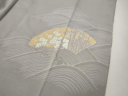 平和屋着物●豪華色留袖　立波地紙花文　暈し染め　金彩　正絹　逸品　CABJ6521ut