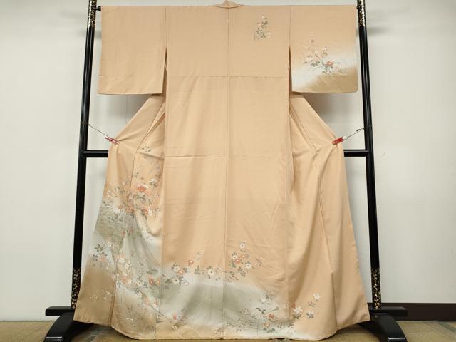 平和屋着物●訪問着　枝花文　暈し染め　正絹　逸品　CABJ6522ut