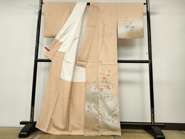 平和屋着物●訪問着　枝花文　暈し染め　正絹　逸品　CABJ6522ut