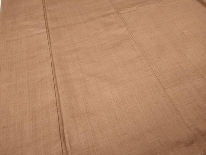 平和屋着物●結城紬　色無地　遠州茶色　正絹　逸品　CABJ6523ut