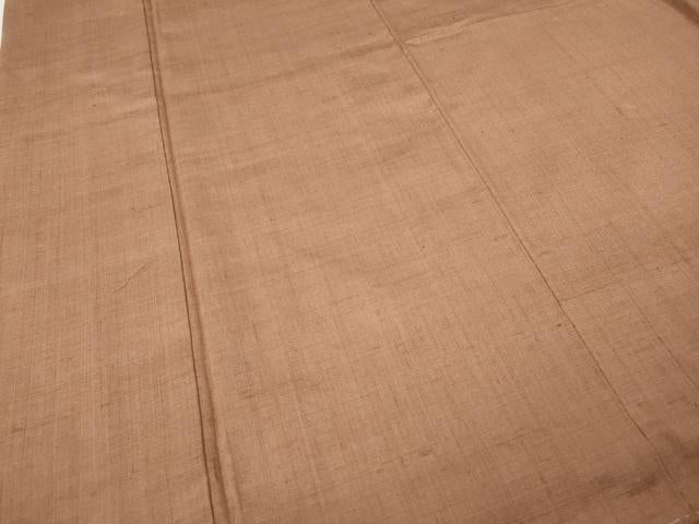 平和屋着物●結城紬　色無地　遠州茶色　正絹　逸品　CABJ6523ut