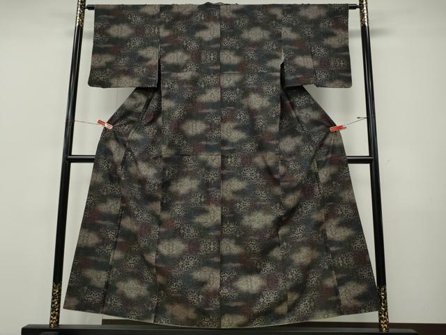 平和屋着物▼本場大島紬　7マルキ　吉祥花文　正絹　逸品　CABJ6528ut