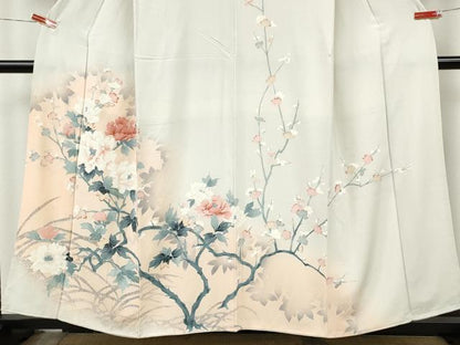 平和屋着物●訪問着　友禅　枝花文　暈し染め　正絹　逸品　CABJ6529ut