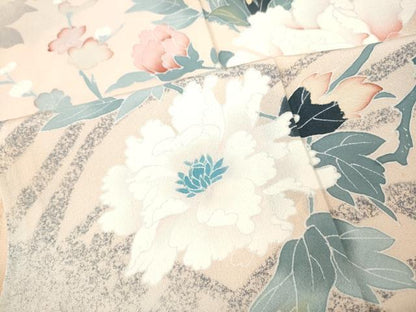 平和屋着物●訪問着　友禅　枝花文　暈し染め　正絹　逸品　CABJ6529ut