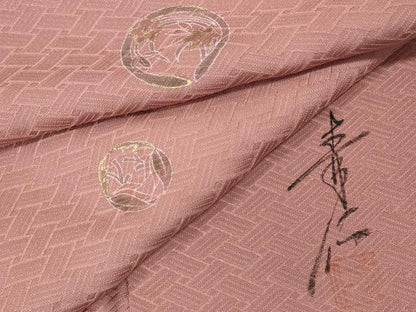 平和屋着物●友禅作家の巨匠　浅井青仁　小紋　花丸文　金彩　正絹　逸品　CABJ6530ut