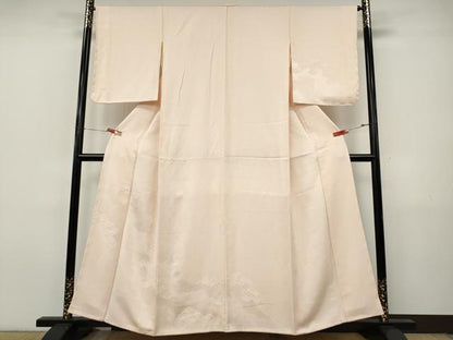 平和屋着物●無地絵羽訪問着　道長七宝青海波地紋　桜色　正絹　逸品　CABJ6531ut
