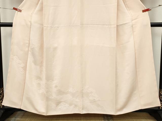 平和屋着物●無地絵羽訪問着　道長七宝青海波地紋　桜色　正絹　逸品　CABJ6531ut