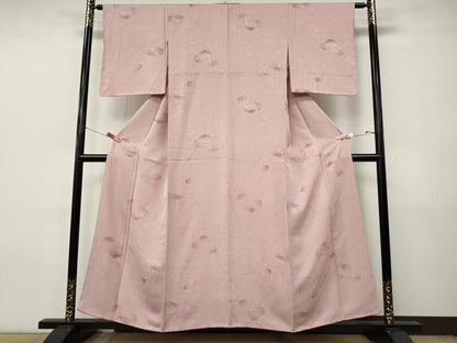 平和屋着物▼上質な小紋　地紋起こし　文箱花地紋　暈し染め　正絹　逸品　CABJ6532ut
