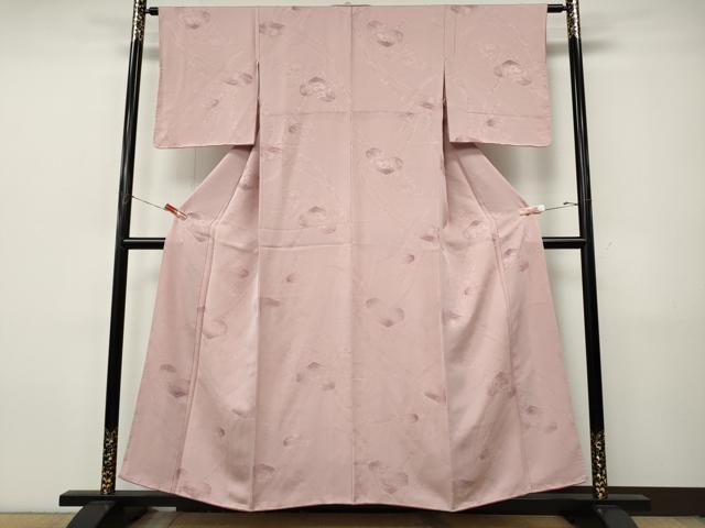平和屋着物▼上質な小紋　地紋起こし　文箱花地紋　暈し染め　正絹　逸品　CABJ6532ut