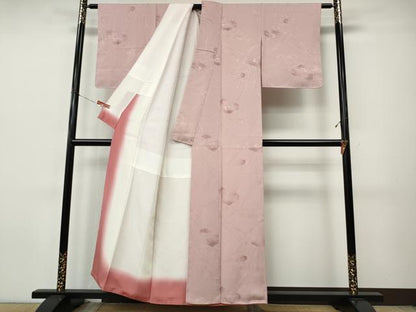 平和屋着物▼上質な小紋　地紋起こし　文箱花地紋　暈し染め　正絹　逸品　CABJ6532ut