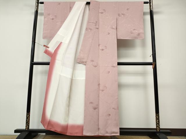 平和屋着物▼上質な小紋　地紋起こし　文箱花地紋　暈し染め　正絹　逸品　CABJ6532ut