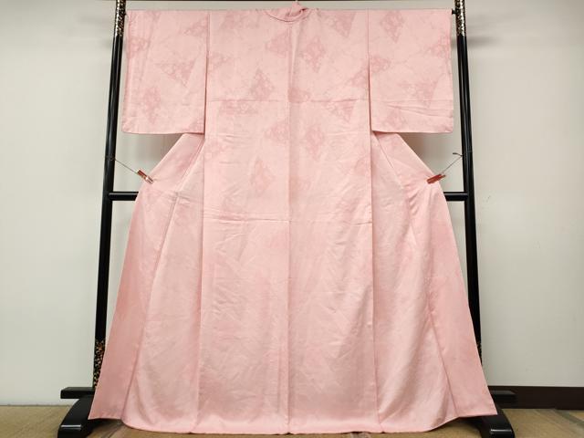 平和屋着物●上質な色無地　切嵌更紗花地紋　虹色　正絹　逸品　CABJ6533ut