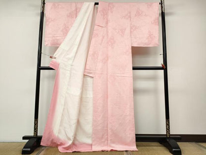 平和屋着物●上質な色無地　切嵌更紗花地紋　虹色　正絹　逸品　CABJ6533ut