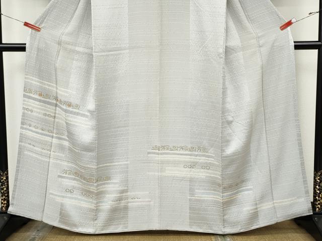 平和屋着物●訪問着　駒刺繍　絞り　横段草花文　金彩　正絹　逸品　CABJ6541ut