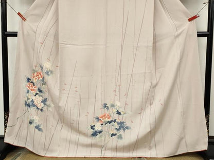 平和屋着物●訪問着　友禅　作家物　枝花文　正絹　逸品　CABJ6552ut