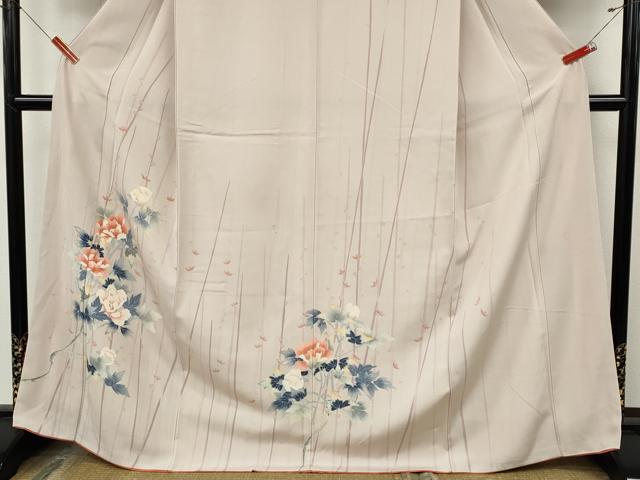 平和屋着物●訪問着　友禅　作家物　枝花文　正絹　逸品　CABJ6552ut