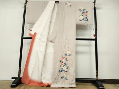 平和屋着物●訪問着　友禅　作家物　枝花文　正絹　逸品　CABJ6552ut