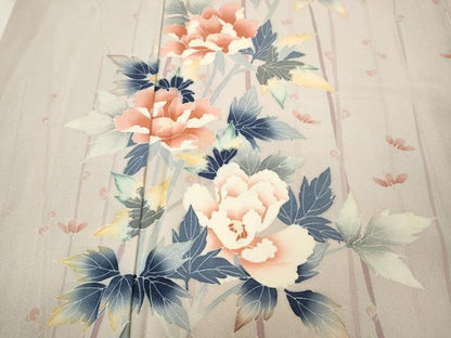 平和屋着物●訪問着　友禅　作家物　枝花文　正絹　逸品　CABJ6552ut