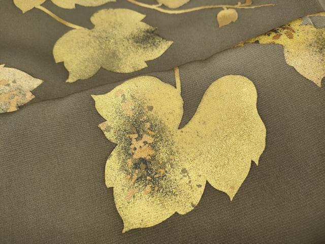 平和屋着物●皇室デザイナー　中村乃武夫　色留訪問着　刺繍　蔦の葉文　暈し染め　金彩　正絹　逸品　未使用　CABJ6554ut