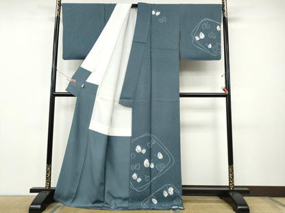 平和屋着物●訪問着　絞り　舞蝶文　金彩　正絹　逸品　未使用　CABJ6556ut