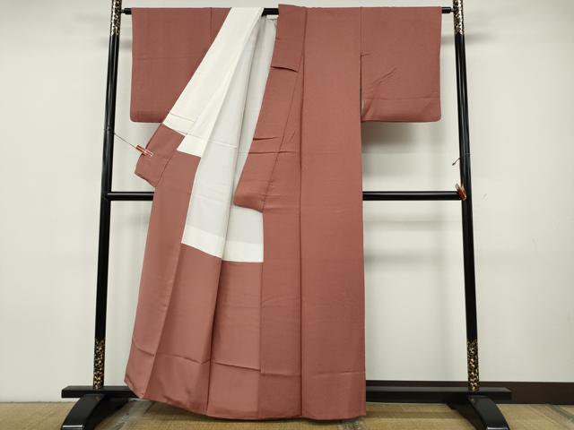 平和屋着物●上質な色無地　紋意匠　薄紅色　正絹　逸品　CABJ6558ut