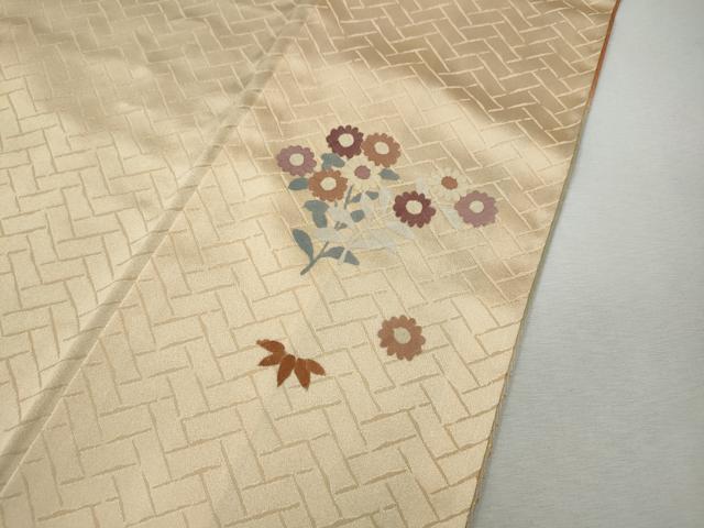平和屋着物●訪問着　駒刺繍　破れ色紙草花文　暈し染め　金彩　正絹　逸品　CABJ6563ut
